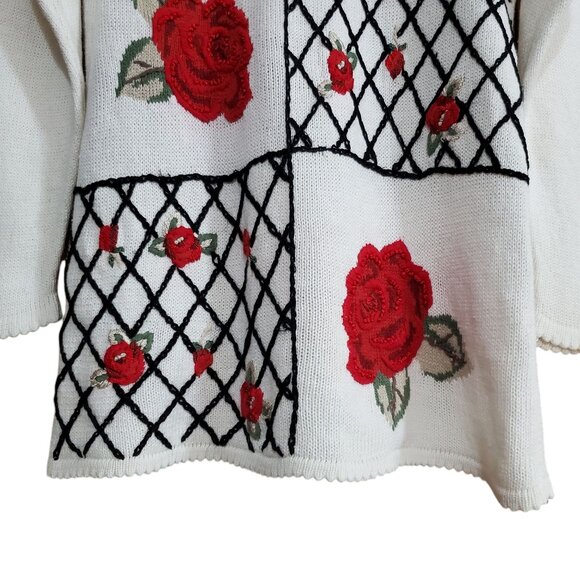 Donnkenny Classics Vintage Women’s Embroidered Pullover Sweater Size Medium - Picture 2 of 10
